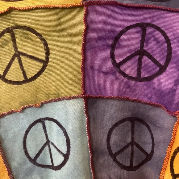 KPC Peace Sign  Colorful Patch Work Hoodie Size Small - Picture 4 of 4
